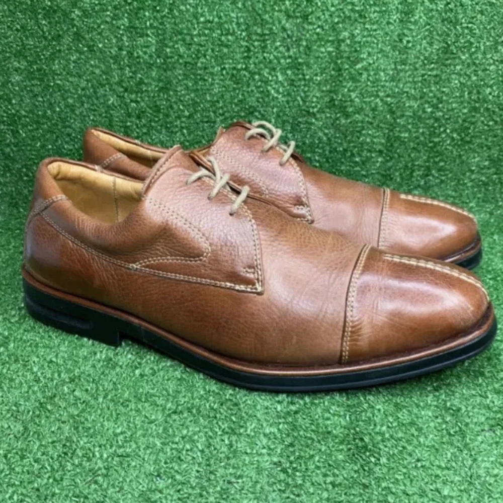 Sandro‎ Brown Cognac MEN Split Toe Laceup Casual Comfort Sole Shoes Size 11.5 D